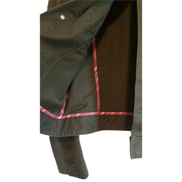 Tommy Hilfiger Stretch Military Army Green Denim Jean Jacket Women's XS Size 4 - Picture 6 of 6